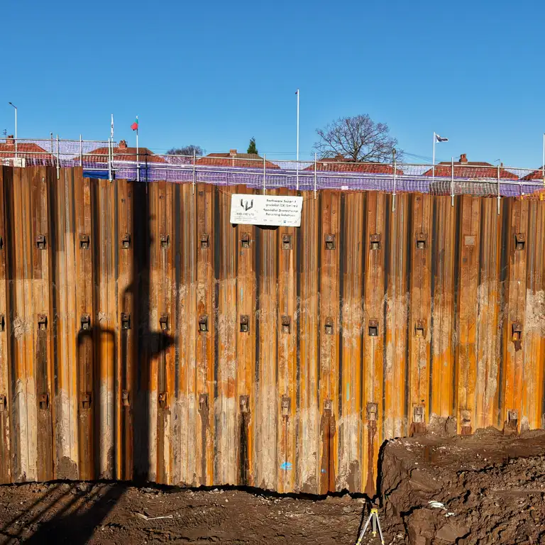 Sheet Piling Retaining Wall, Stockport